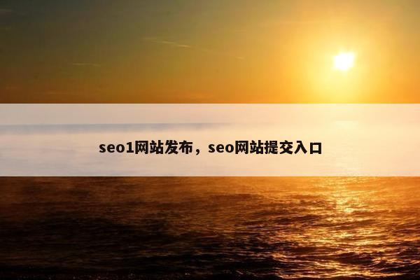 seo1网站发布，seo网站提交入口-第1张图片-冷动云