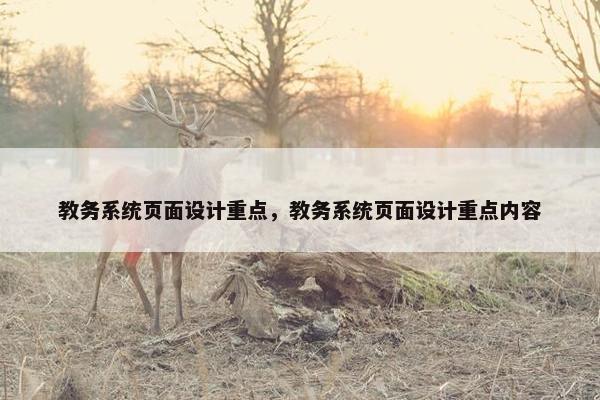 教务系统页面设计重点，教务系统页面设计重点内容-第1张图片-冷动云