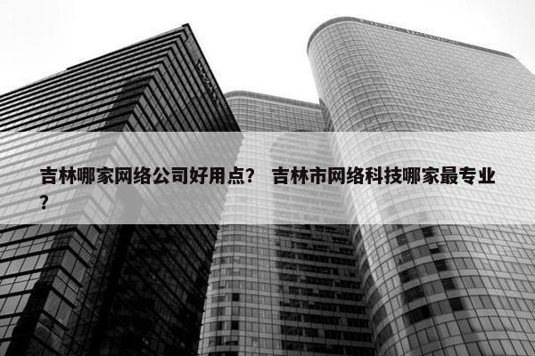 吉林哪家网络公司好用点？ 吉林市网络科技哪家最专业？-第1张图片-冷动云