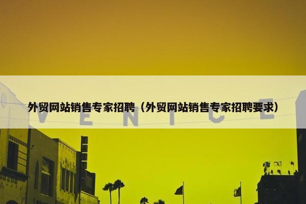 外贸网站销售专家招聘（外贸网站销售专家招聘要求）-第1张图片-冷动云