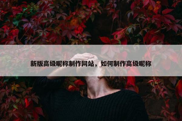 新版高级昵称制作网站，如何制作高级昵称-第1张图片-冷动云