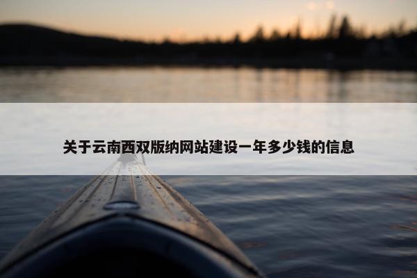 关于云南西双版纳网站建设一年多少钱的信息-第1张图片-冷动云