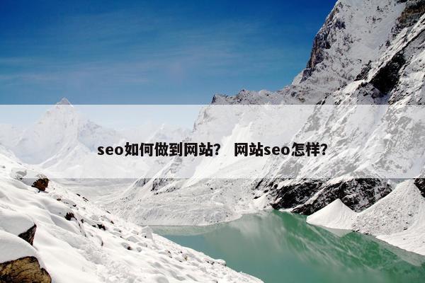 seo如何做到网站？ 网站seo怎样？-第1张图片-冷动云