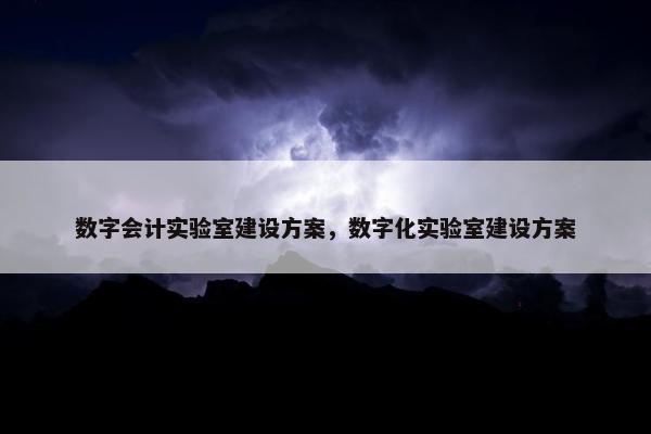 数字会计实验室建设方案，数字化实验室建设方案-第1张图片-冷动云