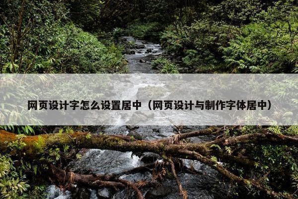 网页设计字怎么设置居中（网页设计与制作字体居中）-第1张图片-冷动云