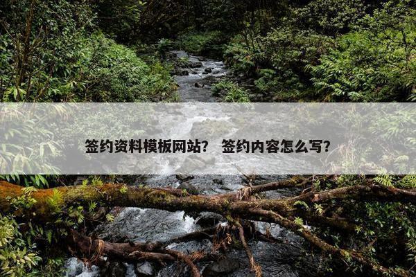 签约资料模板网站？ 签约内容怎么写？-第1张图片-冷动云