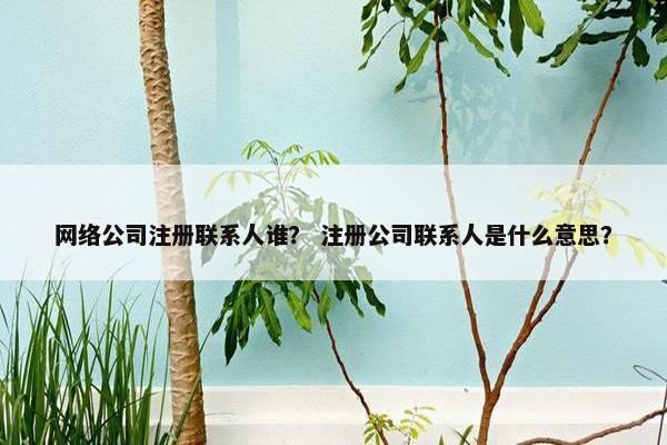 网络公司注册联系人谁？ 注册公司联系人是什么意思？-第1张图片-冷动云