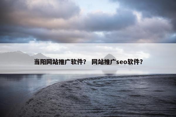 当阳网站推广软件？ 网站推广seo软件？-第1张图片-冷动云