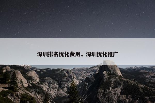 深圳排名优化费用，深圳优化推广-第1张图片-冷动云