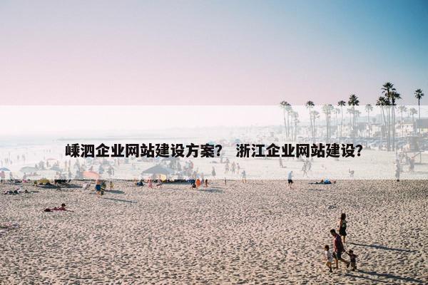 嵊泗企业网站建设方案？ 浙江企业网站建设？-第1张图片-冷动云