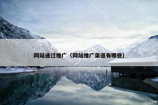 网站通过推广（网站推广渠道有哪些）-第1张图片-冷动云