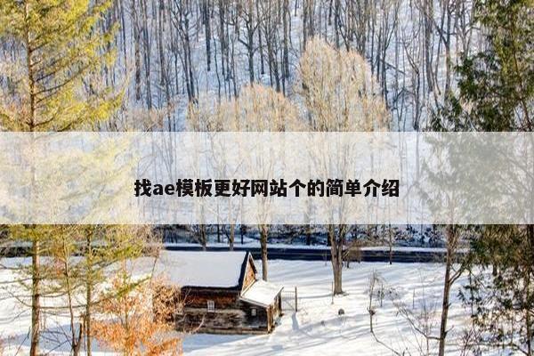 找ae模板更好网站个的简单介绍-第1张图片-冷动云