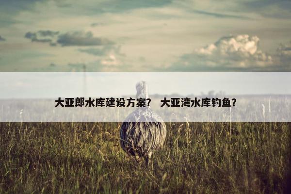 大亚郎水库建设方案？ 大亚湾水库钓鱼？-第1张图片-冷动云