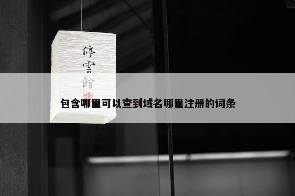 包含哪里可以查到域名哪里注册的词条-第1张图片-冷动云