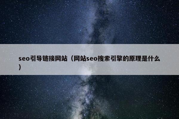seo引导链接网站（网站seo搜索引擎的原理是什么）-第1张图片-冷动云