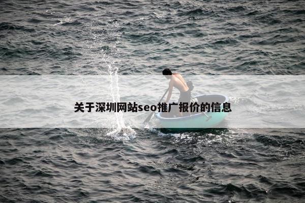 关于深圳网站seo推广报价的信息-第1张图片-冷动云