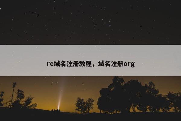 re域名注册教程，域名注册org-第1张图片-冷动云