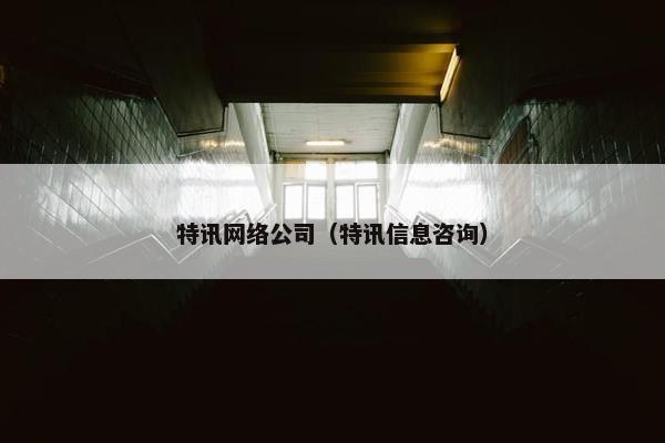 特讯网络公司（特讯信息咨询）-第1张图片-冷动云