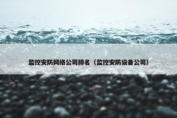 监控安防网络公司排名（监控安防设备公司）-第1张图片-冷动云