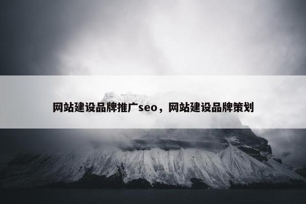 网站建设品牌推广seo，网站建设品牌策划-第1张图片-冷动云