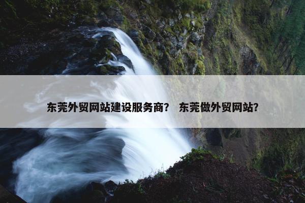 东莞外贸网站建设服务商？ 东莞做外贸网站？-第1张图片-冷动云