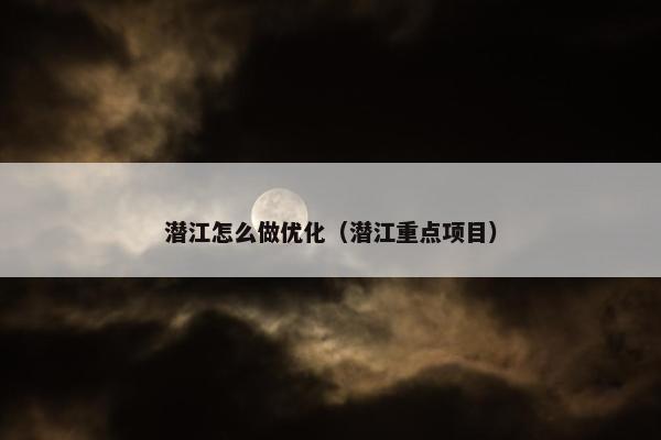潜江怎么做优化（潜江重点项目）-第1张图片-冷动云