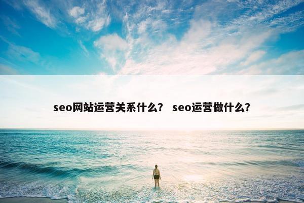seo网站运营关系什么？ seo运营做什么？-第1张图片-冷动云