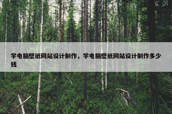 学电脑壁纸网站设计制作，学电脑壁纸网站设计制作多少钱-第1张图片-冷动云