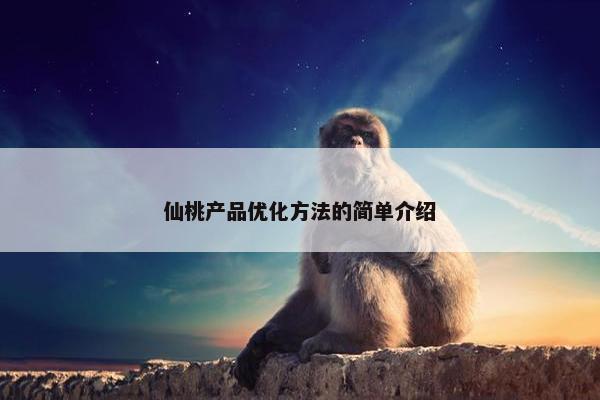 仙桃产品优化方法的简单介绍-第1张图片-冷动云