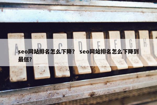 seo网站排名怎么下降？ seo网站排名怎么下降到最低？-第1张图片-冷动云