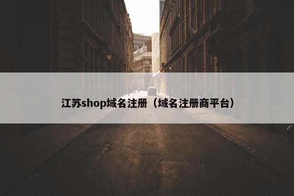 江苏shop域名注册（域名注册商平台）-第1张图片-冷动云
