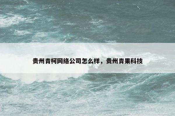 贵州青柯网络公司怎么样，贵州青果科技-第1张图片-冷动云