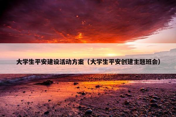 大学生平安建设活动方案（大学生平安创建主题班会）-第1张图片-冷动云