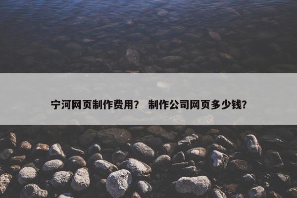 宁河网页制作费用？ 制作公司网页多少钱？-第1张图片-冷动云