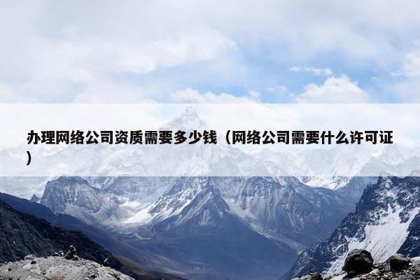 办理网络公司资质需要多少钱（网络公司需要什么许可证）-第1张图片-冷动云