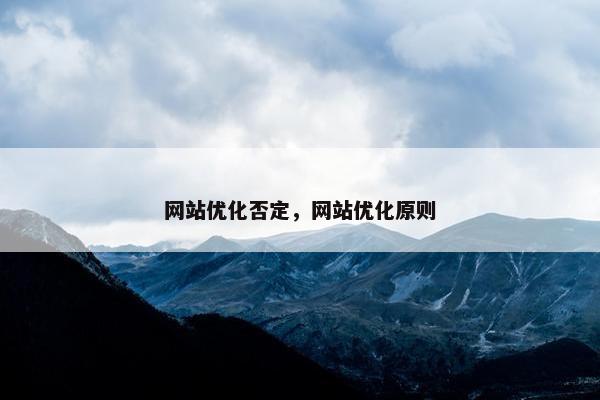网站优化否定，网站优化原则-第1张图片-冷动云