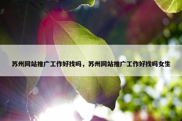 苏州网站推广工作好找吗，苏州网站推广工作好找吗女生-第1张图片-冷动云