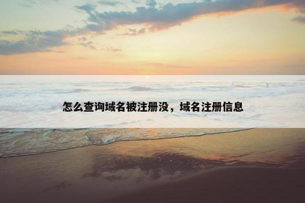 怎么查询域名被注册没，域名注册信息-第1张图片-冷动云