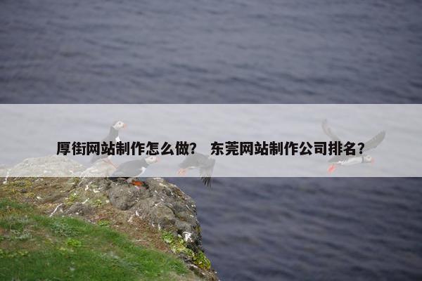 厚街网站制作怎么做？ 东莞网站制作公司排名？-第1张图片-冷动云