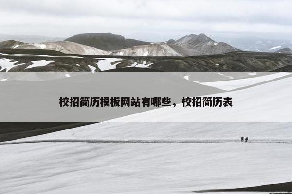 校招简历模板网站有哪些，校招简历表-第1张图片-冷动云