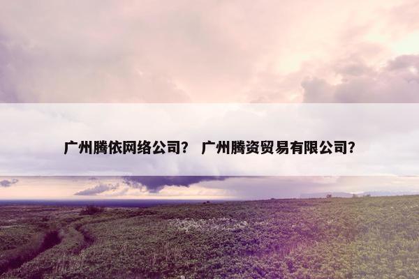 广州腾依网络公司？ 广州腾资贸易有限公司？-第1张图片-冷动云