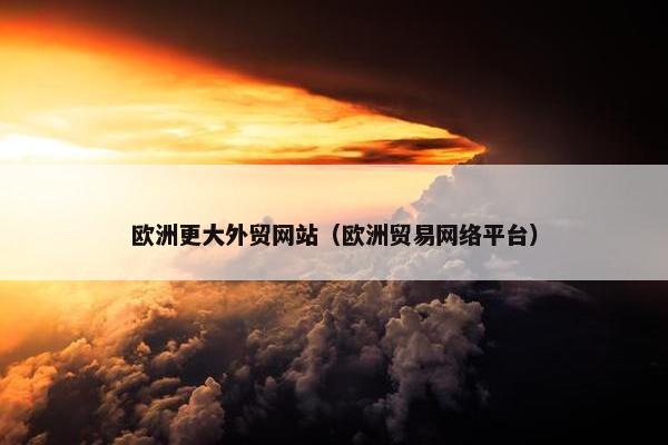 欧洲更大外贸网站（欧洲贸易网络平台）-第1张图片-冷动云