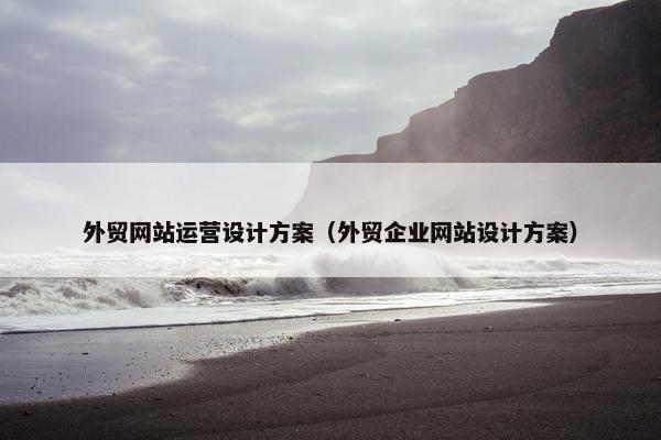 外贸网站运营设计方案（外贸企业网站设计方案）-第1张图片-冷动云