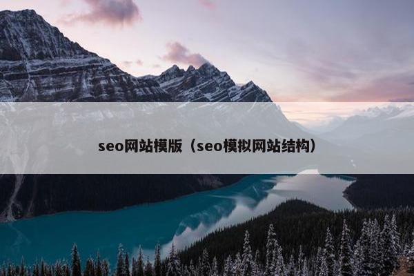 seo网站模版（seo模拟网站结构）-第1张图片-冷动云