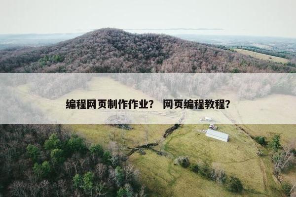 编程网页制作作业？ 网页编程教程？-第1张图片-冷动云