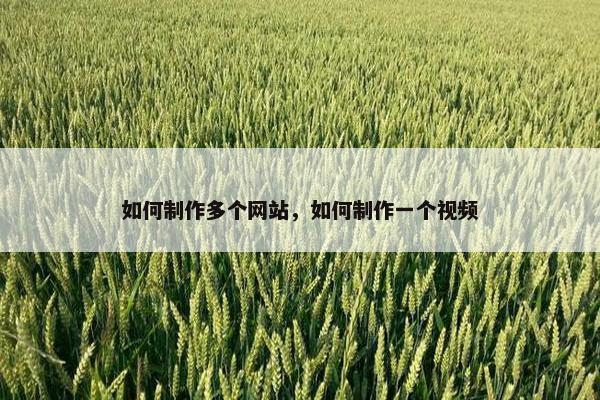 如何制作多个网站，如何制作一个视频-第1张图片-冷动云