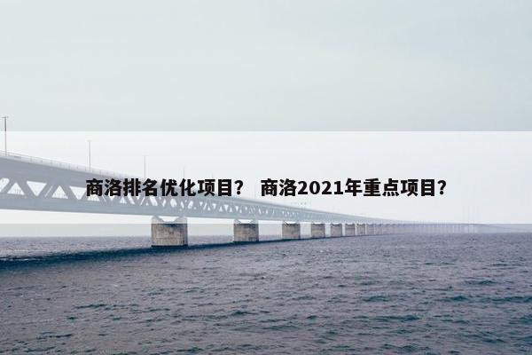 商洛排名优化项目？ 商洛2021年重点项目？-第1张图片-冷动云