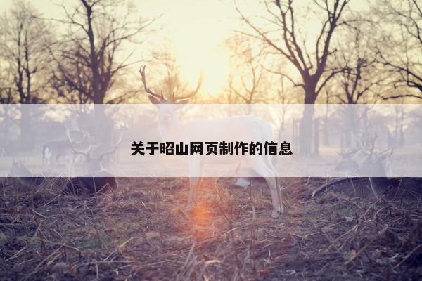 关于昭山网页制作的信息-第1张图片-冷动云