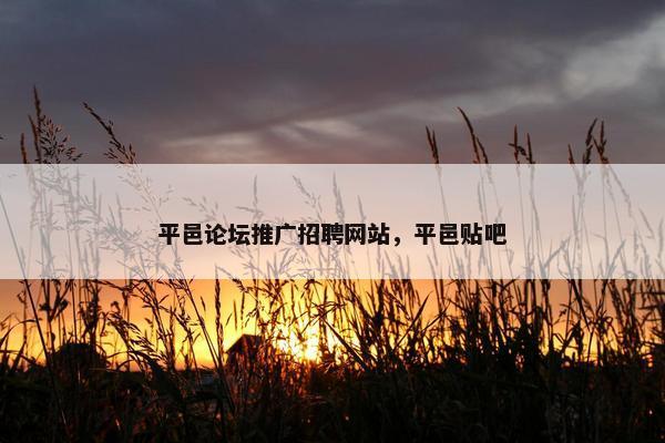 平邑论坛推广招聘网站，平邑贴吧-第1张图片-冷动云