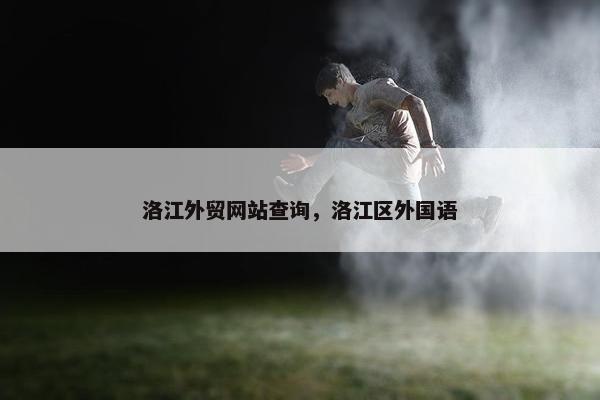 洛江外贸网站查询，洛江区外国语-第1张图片-冷动云